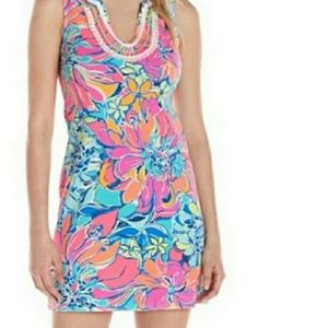 Lilly Pulitzer Harper Shift Dress Seaside Breeze SZ Small Tropical Print